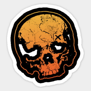 Orange Crush Skull Sticker