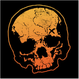 Orange Crush Skull Posters and Art