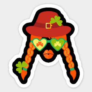 Irish Girl Character Saint Patricks Day Humor Sticker