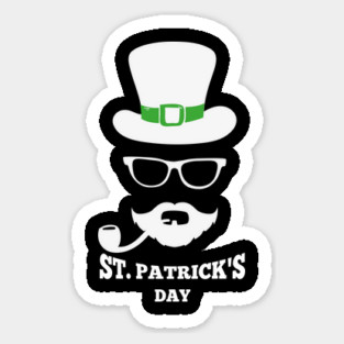 Leprechaun Hipster Saint Patricks Day Humor Sticker