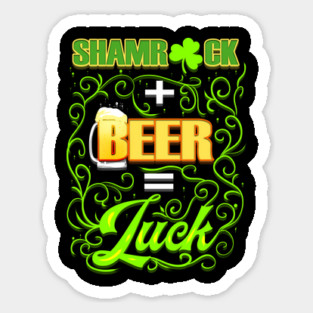 Shamrock Beer Patricks Day Celebration Sticker