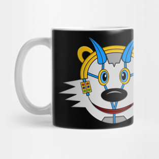 Mecha cyborg calvin blue horns Mug
