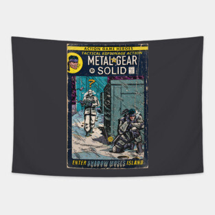 MGS Shadow Moses Island comic book fan art Tapestry