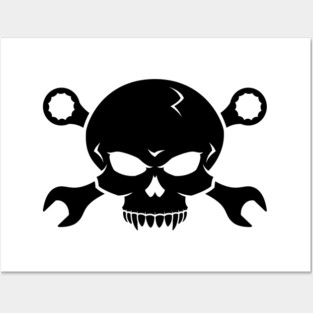 Tuning Skull and Tools v.2 (black) Posters and Art