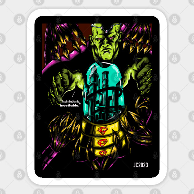 Superman “Captivity” Brainiac portrait (digital) Sticker by StagArtStudios