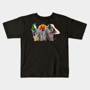 Halloween Mask Trio Kids T-Shirt