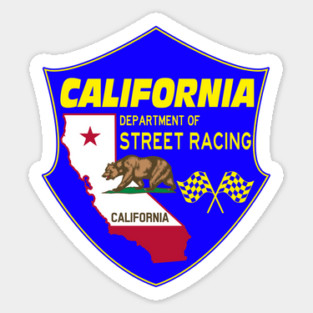 Unofficial CA Dept of Street Racing by Basement Mastermind Sticker