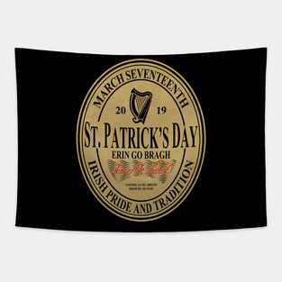 St. Patrick's Day oval label Tapestry