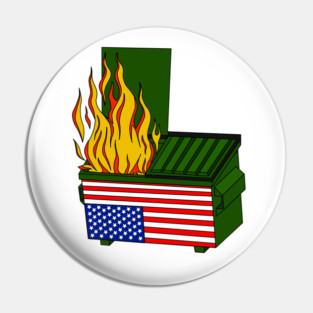 Dumpster fire USA Pin
