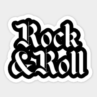 rock and roll typography design Sticker