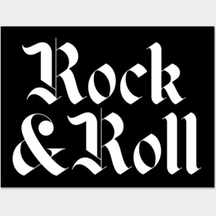 rock and roll typography design Posters and Art