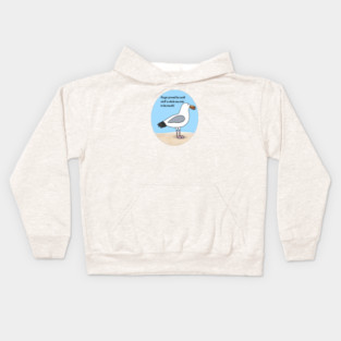 Seagull eating a sea star Kids Hoodie