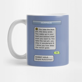 Emoji Morpheus Red Pill Blue Pill - Stupid Autocorrect Mug