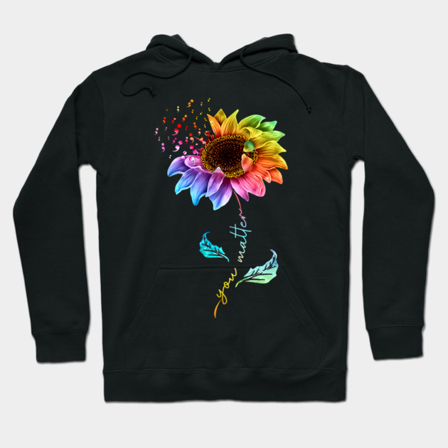 Sunflower You Matter Suicide Prevention Awareness Hoodie by Los Draws