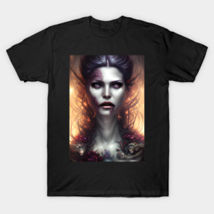Mysterious Gothic Woman | Gothic Aesthetic | Beautiful Vampire Woman T-Shirt