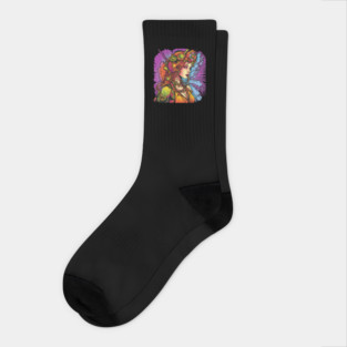Steampunk Fairy Neon Profile Socks