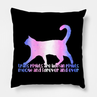 Trans Rights Meow And Furever Pillow