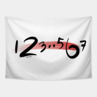 123 567. Dance steps in Salsa Tapestry