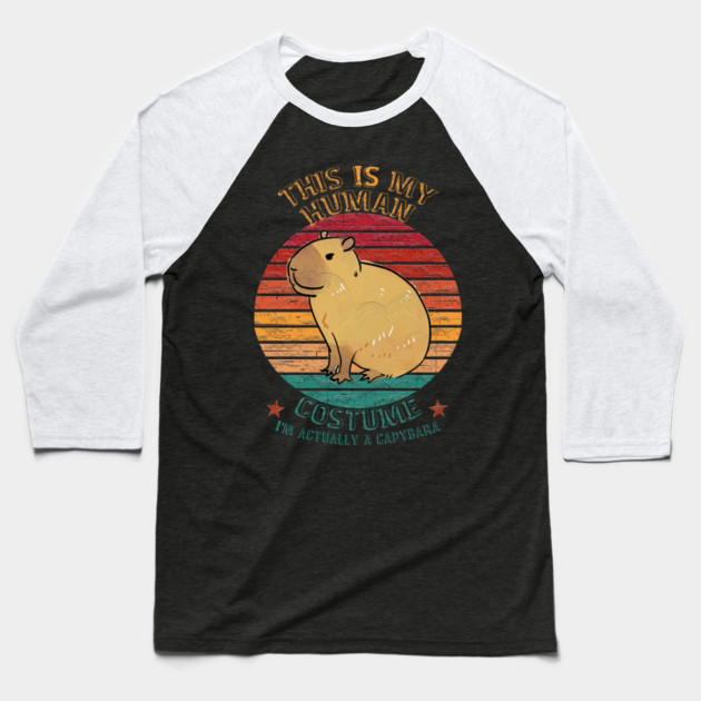 This is my human costume. I'm actually a Capybara Baseball T-Shirt by Db Printed