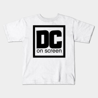 DC on SCREEN Logo Black Border Kids T-Shirt