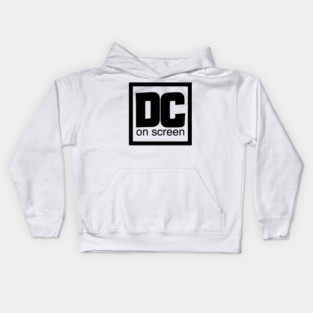 DC on SCREEN Logo Black Border Kids Hoodie