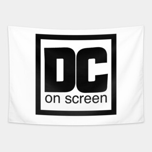 DC on SCREEN Logo Black Border Tapestry