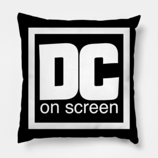 DC on SCREEN Logo White Border Pillow