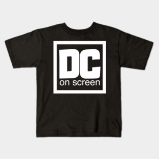 DC on SCREEN Logo White Border Kids T-Shirt