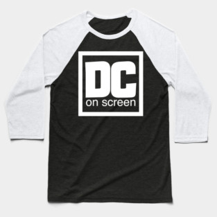 DC on SCREEN Logo White Border Baseball T-Shirt