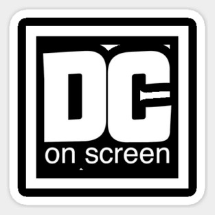 DC on SCREEN Logo White Border Sticker