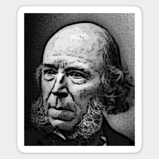 Herbert Spencer Black And White Portrait | Herbert Spencer Artwork 3 Sticker