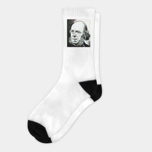 Herbert Spencer Black And White Portrait | Herbert Spencer Artwork 4 Socks