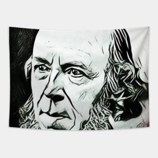 Herbert Spencer Black And White Portrait | Herbert Spencer Artwork 4 Tapestry