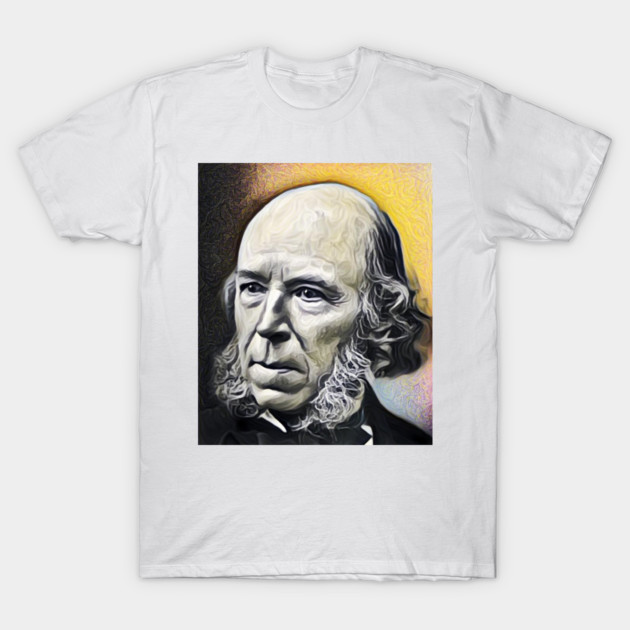 Herbert Spencer yellow Portrait | Herbert Spencer Artwork 9 T-Shirt by JustLit