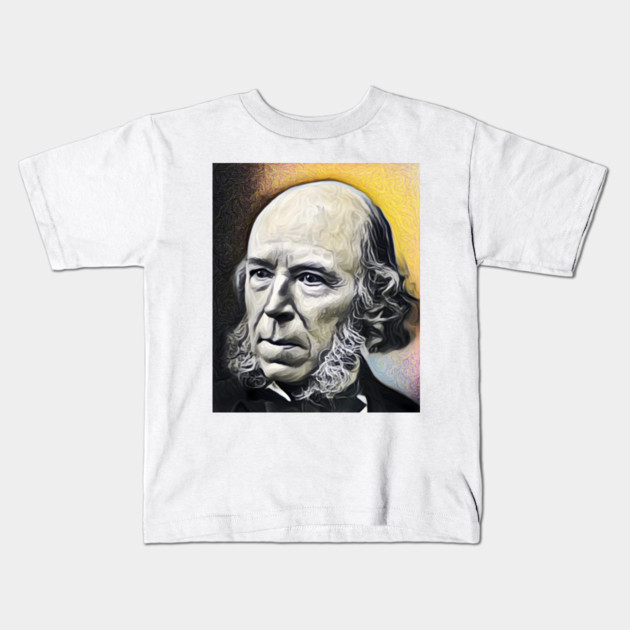 Herbert Spencer yellow Portrait | Herbert Spencer Artwork 9 Kids T-Shirt by JustLit