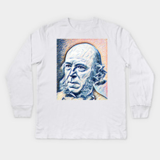 Herbert Spencer Portrait | Herbert Spencer Artwork 12 Kids Long Sleeve T-Shirt