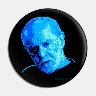 Black Tee - George Carlin Portrait Pin