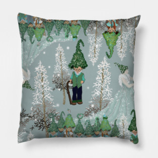 Forest Gnomes and Fairies Pillow