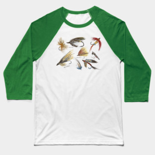 Vintage Fly Fishing Lures! Baseball T-Shirt