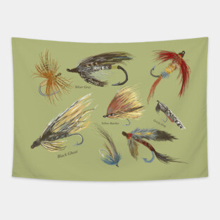 Vintage Fly Fishing Lures! Tapestry