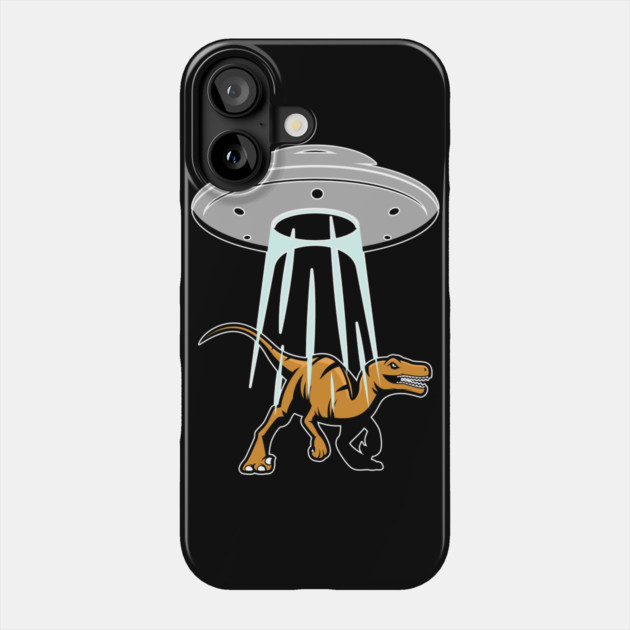 UFO Alien Abduction Dinosaur Raptor Gift Phone Case by belownormal