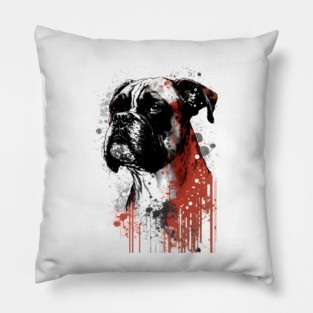 Boxer Dog Portrait Pillow
