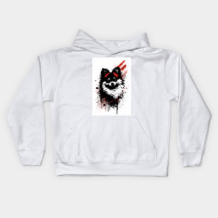 Pomeranian Dog Portrait Kids Hoodie