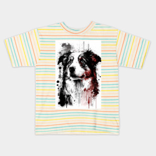 Australian Shepherd Portrait Kids T-Shirt