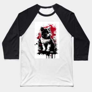 Munchkin Cat Portrait Baseball T-Shirt