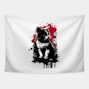 Munchkin Cat Portrait Tapestry