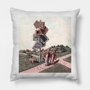 Real Estate Road Sign Pillow