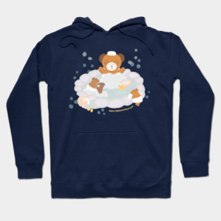 Bear and Capybaras bathing in hot springs Hoodie