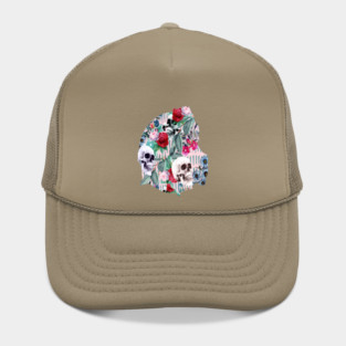 Flowers and Skulls (Pink) Hat
