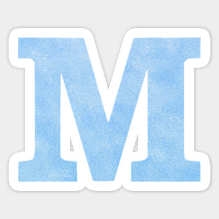 The Letter M Blue Metallic Design Sticker
